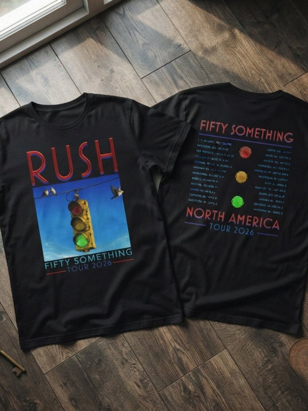 Rush Fifty Something 2026 North America Tour Traffic Light T-Shirt